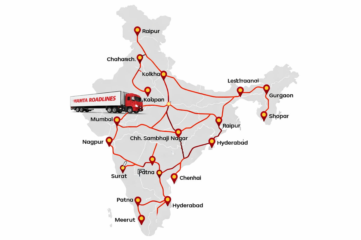Mamta Roadlines network map across India